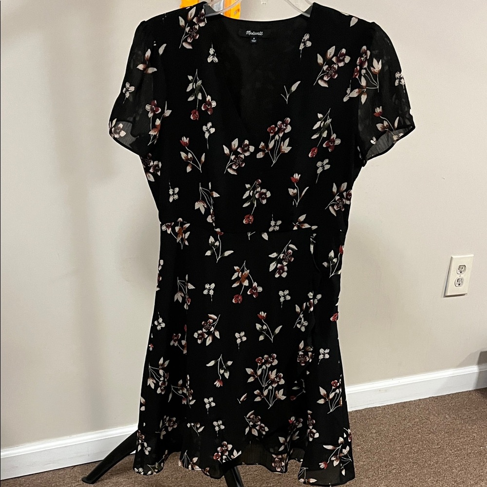 Madewell Black Floral Mini Dress
